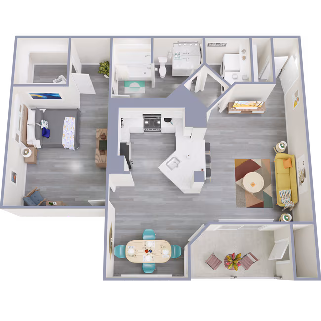 A3 | 1 Bed | 1 Bath | Upgraded 238 floor plan